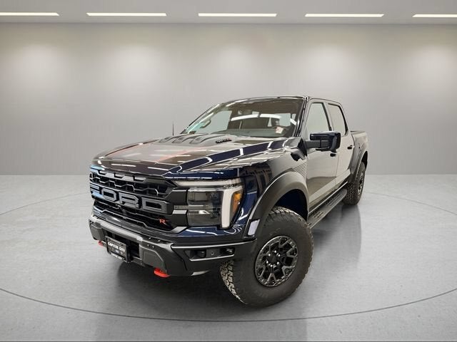 2026 Ford F-150 Raptor in Antimatter Blue Metallic — front three-quarter view