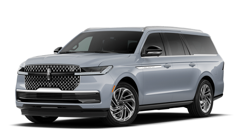 2027 Lincoln Navigator Reserve L in Gray Mist Metallic Tri-Coat — front three-quarter view